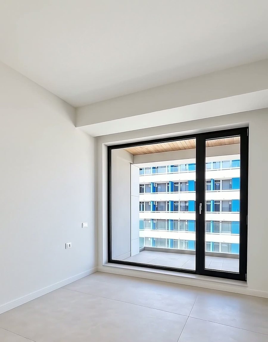 Interior de apartament Saraesa, cu tâmplărie de la podea la tavan